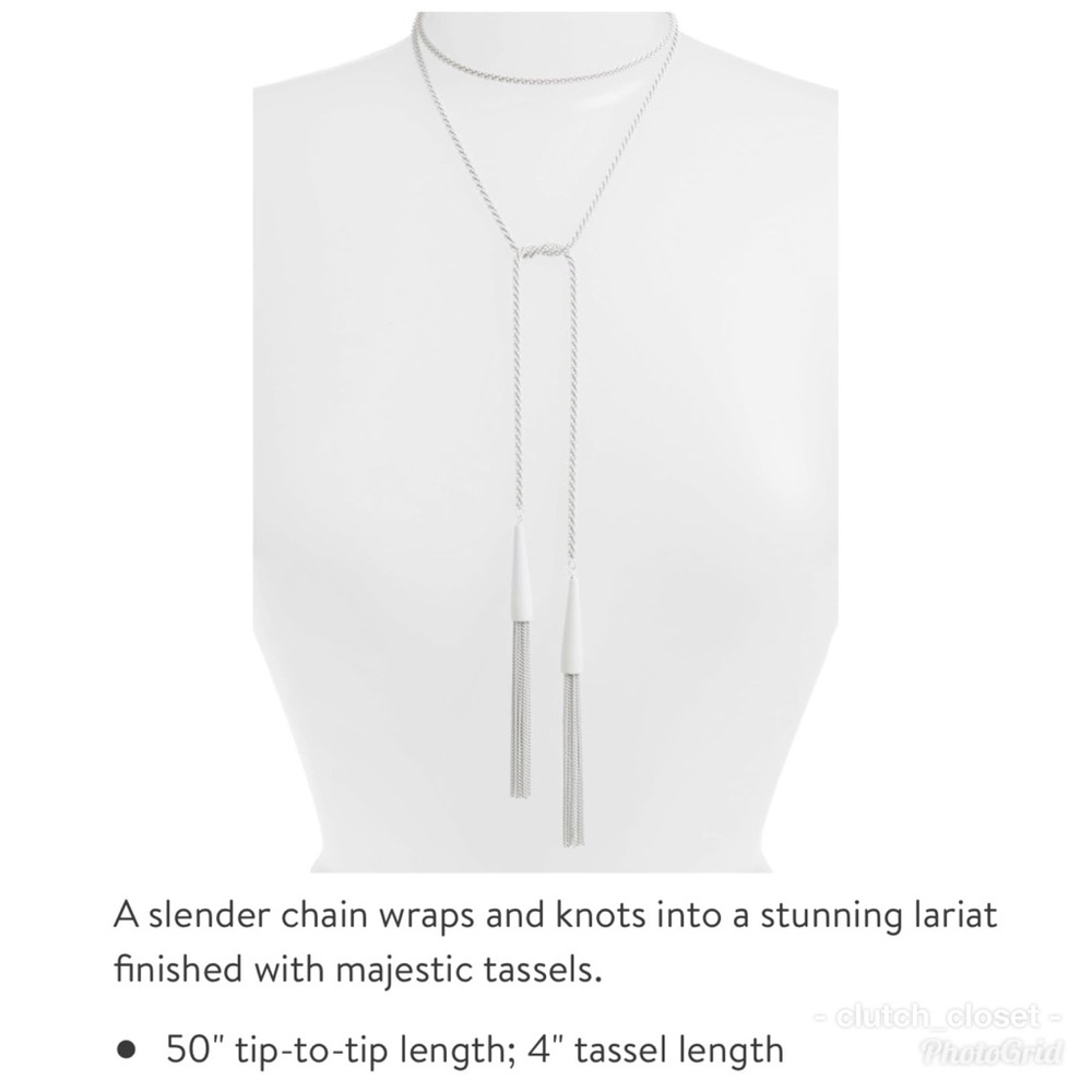 KENDRA SCOTT Phara Lariat WHITE Matte Necklace - Picture 7 of 8
